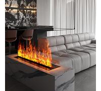Chimenea de vapor de agua 3D rt - Chimenea eléctrica decorativa realista con efecto de llama atomizada para el hogar, sin calor, segura para uso en interiores, perfecta para un ambiente acogedor