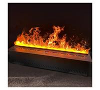 Chimenea de Vapor de Agua 47/59 Pulgadas de Chimenea Silencio Silencio eléctrico Efecto Llama la Vida Real con Panel Metal Remoto, agregue automáticamente Agua, Negro(120cm)