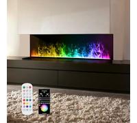 Chimenea de Vapor de Agua, Chimenea eléctrica con App/Control Remoto, 3D Multicolor, sin calefacción, 200cm.