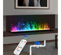 Chimenea de Vapor de Agua, Chimenea eléctrica con Control Remoto, 3D Multicolor, sin calefacción, 50cm【Conecta al Grifo】