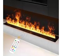 Chimenea de vapor de agua de 50, 80, 100, 120 y 150 cm, atomizada 3D con llama de colores y niebla decorativa, chimenea eléctrica inteligente de vapor de agua para interiores,150cm/59in