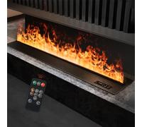 Chimenea de vapor de agua empotrada con sistema de agua dual, color de llama y control remoto, 31.5 pulgadas de largo x 7.87 pulgadas de ancho x 8.27 pulgadas de alto
