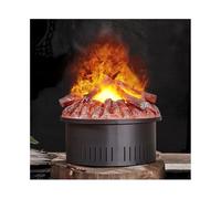 Chimenea eléctrica 17.7 "Chimenea de atomización Redonda con Control Remoto, simulación de Llamas 3D carbón Decorativo de Chimenea eléctrica Inserto de Chimenea Calentador FANDIAO