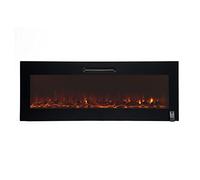 Chimenea eléctrica 2000W Kekai Oregon 127x16x48cm con simulación de Fuego para Pared Negra