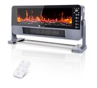 Chimenea Eléctrica,22 Pulgadas,De Escritorio y para Montaje en Pared, Equipada con Control Remoto y Pantalla Táctil, Temporizador de 1a 12 Horas, Equipado con Protección contra Sobrecalentamiento