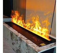 Chimenea Eléctrica 3D De Vapor De Agua Empotrada,Llama De 9 Colores,Llama Atomizada Realista,Panel Táctil Y Control Remoto Control,Para Sala De Estar,Hotel Y Bar,120x24x18cm/47.2x9.4x7in