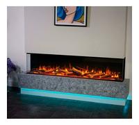 Chimenea eléctrica 4D Eco flame (Negro, 1.500 W - 2.000 W, L x An x Al: 30 x 183 x 56 cm)