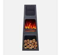 Chimenea Eléctrica Abrila CORNELIUS 1800W Negro Piramidal Efecto Llama LED