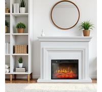 Chimenea eléctrica Blanca Sonia ElectricSun, con Sonido, 3 Colores, con aplicación, L120xH102cm