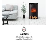 Chimenea eléctrica Bormio 950/1800W Termostato Temporizador semanal Klarstein