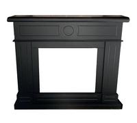 Chimenea eléctrica completa con inserto eléctrico 1500 w efecto de llama superrealista y cornisas de madera mdf de color negro intenso. chimenea de diseño con mando a distancia. hecho de madera mdf de