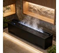 Chimenea eléctrica con control táctil y control remoto, diseño de vapor empotrado, función de recarga automática, acero inoxidable, llama de 9 colores, función de humidificador