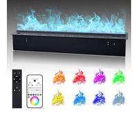 Chimenea eléctrica con llama de vapor de agua 3D, humidificador ajustable, aplicación y control remoto, llenado automático de agua para calefacción del hogar e hidratación del aire
