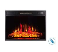 Chimenea eléctrica de 2000w y bajo consumo. diseño mural extraplano de cristal templado negro. 45 cm