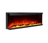 Chimenea eléctrica de pared chimenea empotrada 3 lados BOSTON130 L127 x P20 x H4