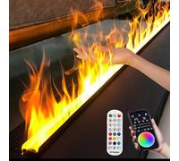 Chimenea eléctrica de vapor de agua 3D, multicolor, efecto de llama, humidificador atomizador, llenado automático, aplicación inteligente, control remoto, control táctil, 200 cm