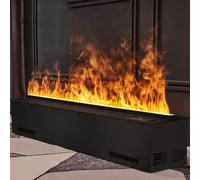 Chimenea eléctrica decorativa de vapor de agua con humidificador y llama atomizada 3D, panel ultrafino de 3 mm, sin calentador, ideal para decorar el hogar, la oficina y el hotel.,1200mm