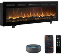 Chimenea Eléctrica Galaxy Pro New con WiFi y Sonido, para Pared, Empotrar o de Pie, 750/1500W, 13 Colores de Llama y Lecho de Combustible, 5 Niveles de Brillo, Termostato, Alexa y Google Home (91,5cm)