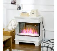 Chimenea Eléctrica Homcom 10 Colores, Chimenea Moderna Con Apagado Automático Y Temporizador De 12H, En Acero Y Blanco