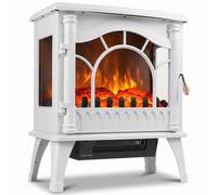 Chimenea eléctrica Homcom 1000/2000 W para suelo blanca