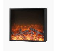 Chimenea eléctrica Insertos de chimeneas eléctricas, empotrada y empotrada en la pared de la chimenea de decoración de llama realista con calentador de chimenea de control remoto (pequeño) FANDIAO