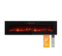 Klarstein Galeras Smart Chimenea Eléctrica De Pared - 1800W, Llamas LED Realistas, Control por App & Mando, Colores & Brillo Ajustables, Protección Sobrecalentamiento