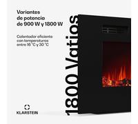 Chimenea eléctrica inteligente Galeras | 2 ajustes de calor | 16 - 30°| Ilusión de llama LED | Capaz de IOT
