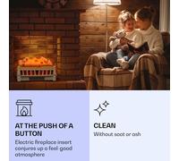 Chimenea eléctrica Kamini FXL 2G 1800 W ilusión de llamas LED 3D