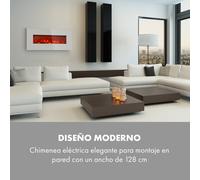 Chimenea eléctrica larga Lausanne 1600W 2 ajustes de calor 128 cm