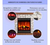 Lienz chimenea eléctrica 1.800 W adorno de piedra Mando a distancia Marrón Klarstein