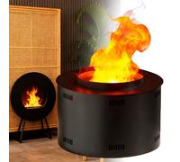 Chimenea Eléctrica Mejorada Con Altura De Llama Y Salida De Vapor Ajustables, Llama De Vapor De Agua 3d, Control Remoto Y Táctil, Acabado Negro Mate Para Hogar/Oficina Modernos. 50cm/19.6in