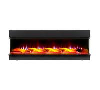 Chimenea Eléctrica Mural Multimedia Moderna Negra de 50" con Leños y Cristales Decorativos - Luxe - ECOSO de Hudson Reed