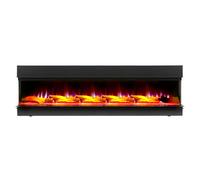 Chimenea Eléctrica Mural Multimedia Moderna Negra de 60" con Leños Decorativos - Luxe - ECOSO de Hudson Reed