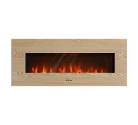 Chimenea Eléctrica Panorámica Con Luz Led Ambiental Y Panel Frontal Mdf