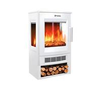 Chimenea eléctrica purline 1800w: efecto llama led realista, mando a distancia, termostato, compacta, ligera y sin humo.