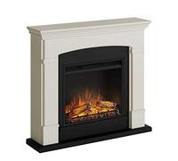 Chimenea eléctrica TAGU Helmi con Fuego Eléctrico Powerflame de 23 Pulgadas, 1500W, 7 Días Programables, Termostato Digital, Control Remoto (Crema Suave)