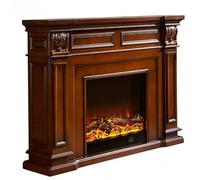 Chimenea eléctrica tradicional de madera tallada con repisa decorativa independiente Repisa de chimenea(A)