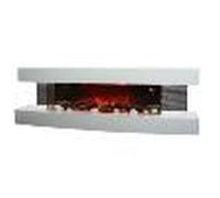 CHEMIN'ARTE Chimenea eléctrica de Pared con calefacción Lounge 3XL 150cm Blanca, Efecto de Llama Leds- Chimenea Decorativa bajo Consumo - Mando a Distancia