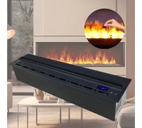 Chimenea empotrada 3D con decoración de llama atomizada 3D, ultra silenciosa, impulsa el flujo de aire, efecto de llama realista para pared de fondo, control remoto,70cm