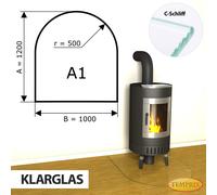 Chimenea Glasbodenplatte Amortiguador de Chispas Plancha Cristal Horno Placa