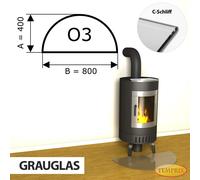 Temprix O3 Placa Base Chimenea 40x80 cm Vidrio Transparente Antichispas