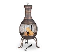 Chimenea jardin horno de terraza estufa rústica 32 cm portátil brasero jardín