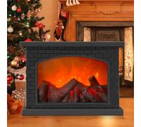 Chimenea LED decorativa de Navidad, lámpara de chimenea, chimeneas eléctricas con efecto de llama, USB, recargable, decoración eléctrica, sin calefacción, lámpara de chimenea para decoración de