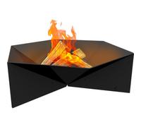 Chimenea para jardín Kratki Fire Gamma, de pie, Hexagonal, Dimensiones 69,2 x 60,5 x 22,5 cm, Peso 15,5 kg, de Acero Robusto Resistente al Calor Negro