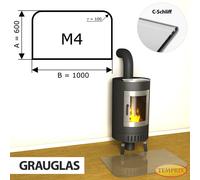 Temprix Placa Base Chimenea 60x100 cm ESG Vidrio Transparente Antichispas M4