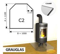 Temprix Placa Base para Chimenea 110 x100 cm Vidrio Grauglas C2