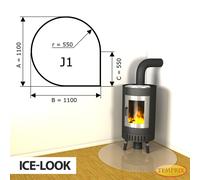 Chimenea Placa De Fondo Cristal Spark Protector Horno Inferior - J1