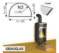 Temprix Placa Base Chimenea 45x70 cm Vidrio Transparente Anti-Chispas N3