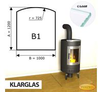 Chimenea Placa De Fondo Cristal Spark Protector Horno Vidrio Inferior - B1