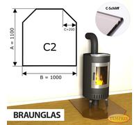 Chimenea Placa de fondo cristal Spark protector Horno Vidrio inferior -C2